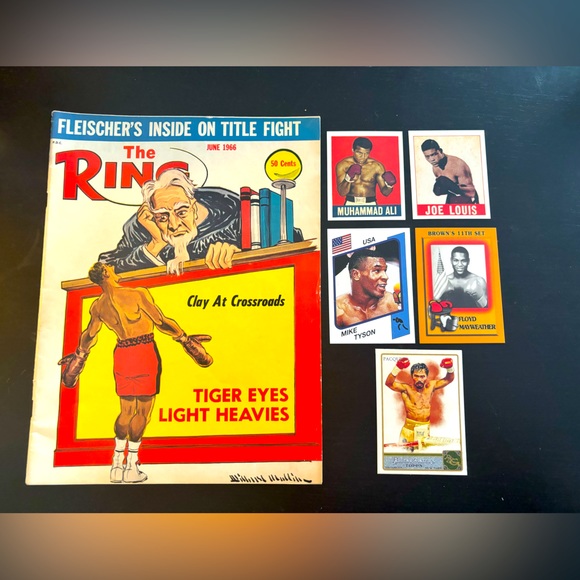 Boxing Other - 1966 Muhammad Ali Cassius Clay Vintage Boxing Magazine + 5 Bonus Boxing Cards